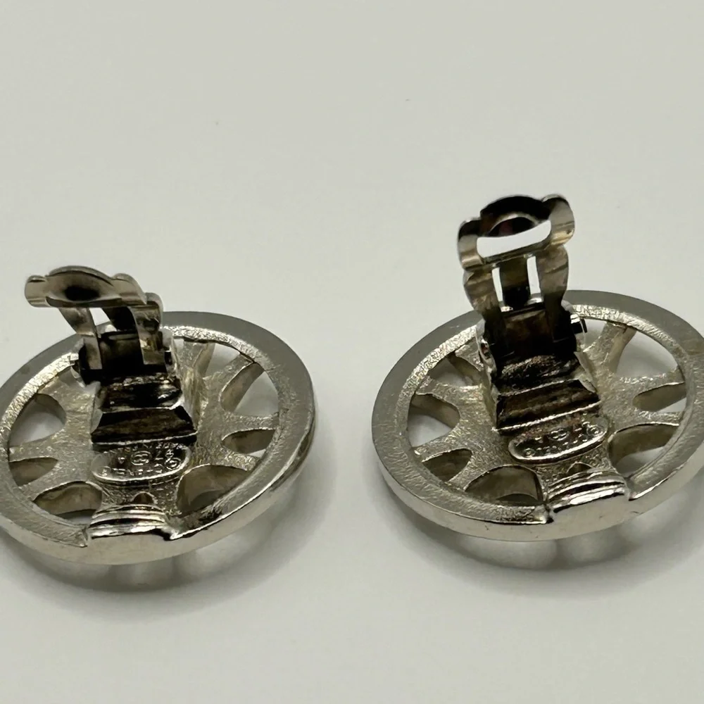 Chanel Silver Coco Mark Earrings